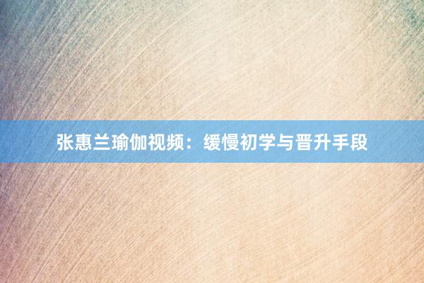 张惠兰瑜伽视频:缓慢初学与晋升手段